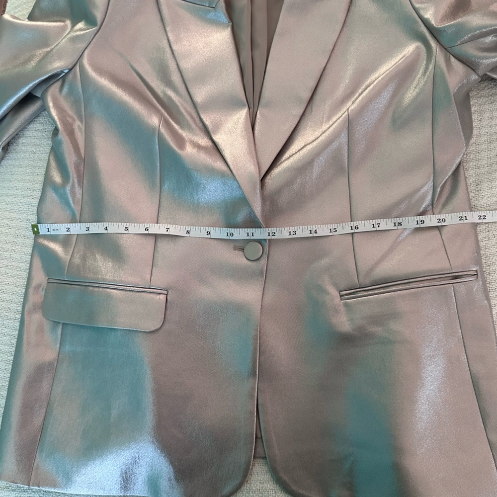 ✨ EXPRESS Metallic Silver Blazer – Size XL ✨ - Picture 6 of 9